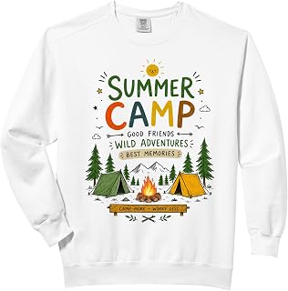 Summer Camp 2026 Gear Wild Adventures Campfire Nature Lover Comfort Colors Adult Sweatshirt