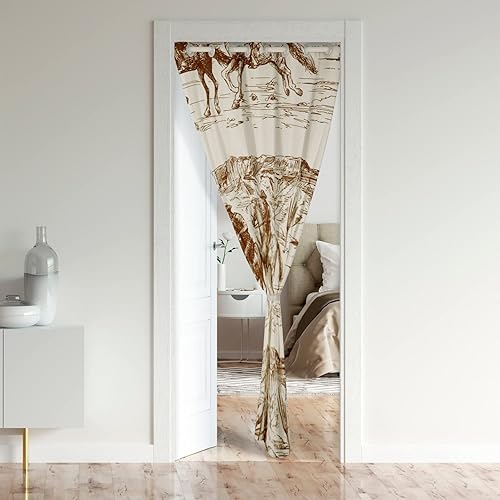 Miniatura 2 de Erosebridal Cortina opaca para puerta del oeste, cortina opaca de vaquero del desierto americano del salvaje oeste, ilustración dibujada a mano,