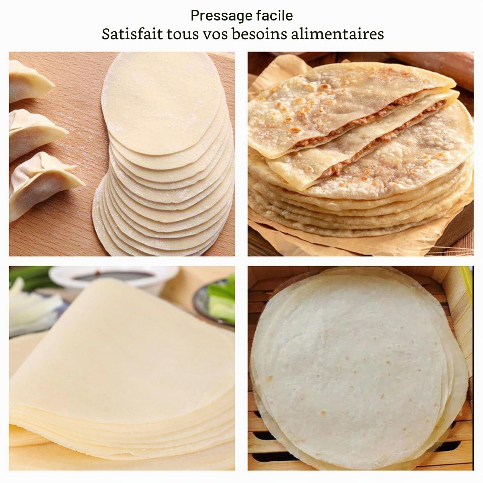 Presse à Tortillas, Machine à Tortillas et Roti de 10 Pouces, Plaques de Cuisson Antiadhésives Multifonctions pour Tortillas et Peaux de Boulettes, Alliage D'aluminium