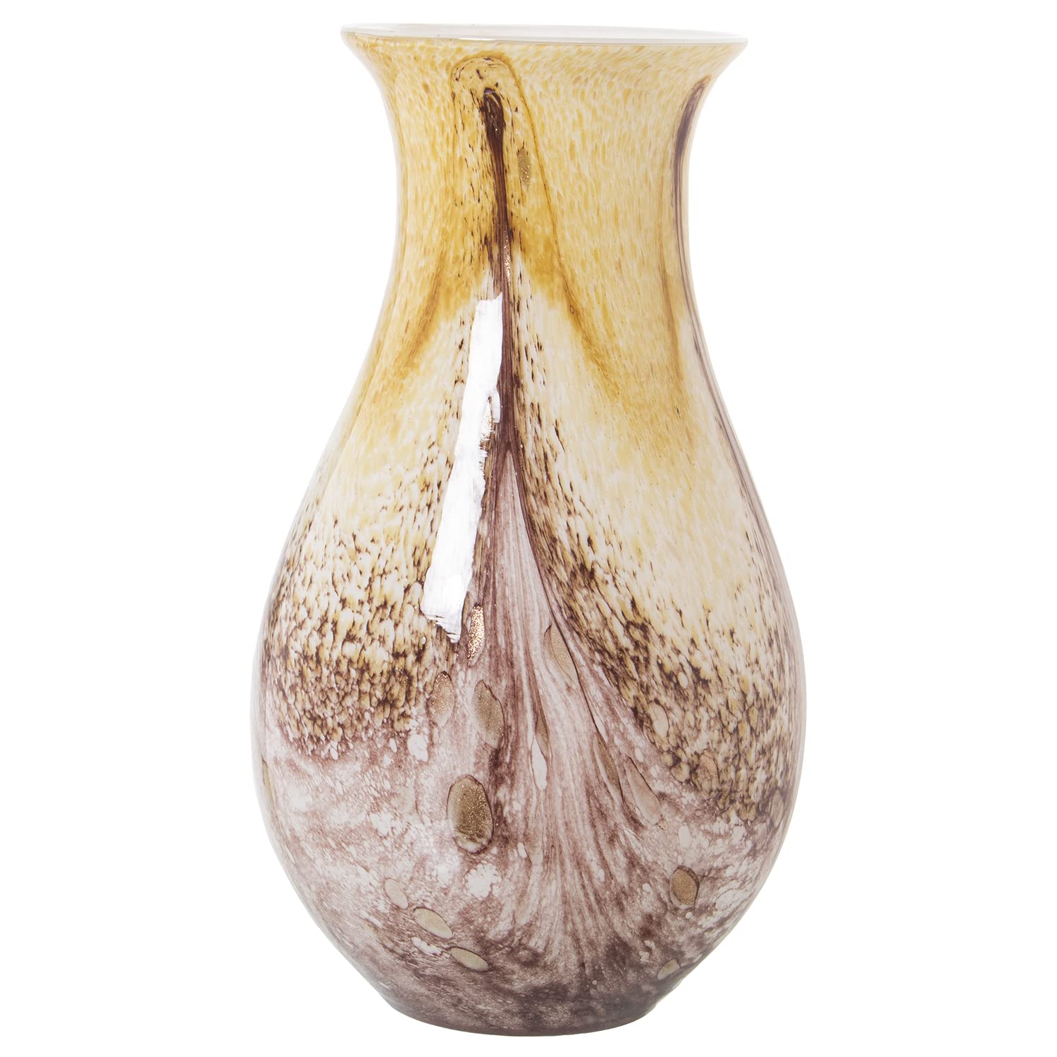 Vase en verre de salon DRW grand format ø22 x 39 cm couleur sable