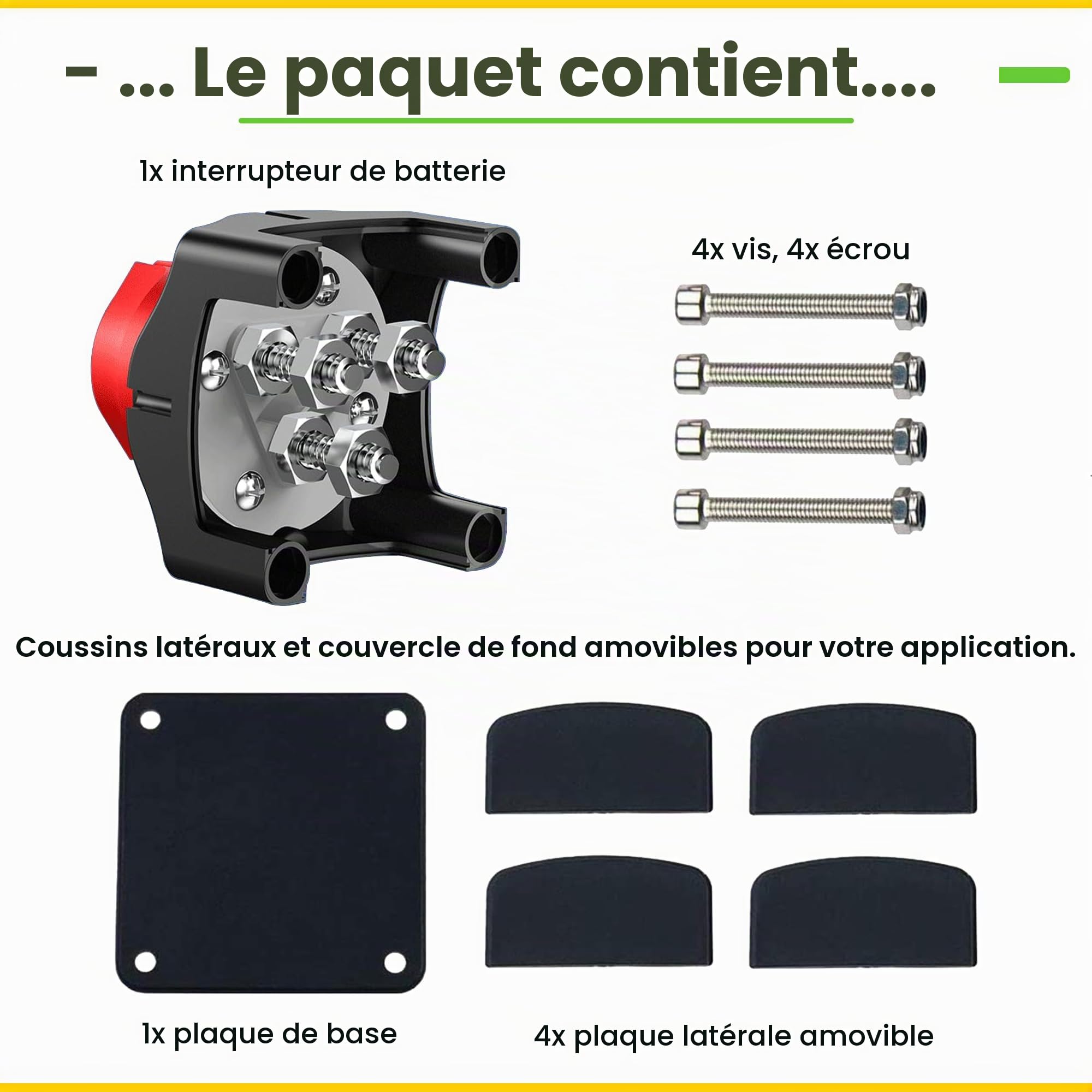 Offgridtec Sélecteur de batterie pour systèmes 12 V/24 V/36 V, courant continu 200 A, connecteurs M8, interrupteur rotatif 1-2 deux sorties pour double circuit de batterie, résistant à l'humidité et