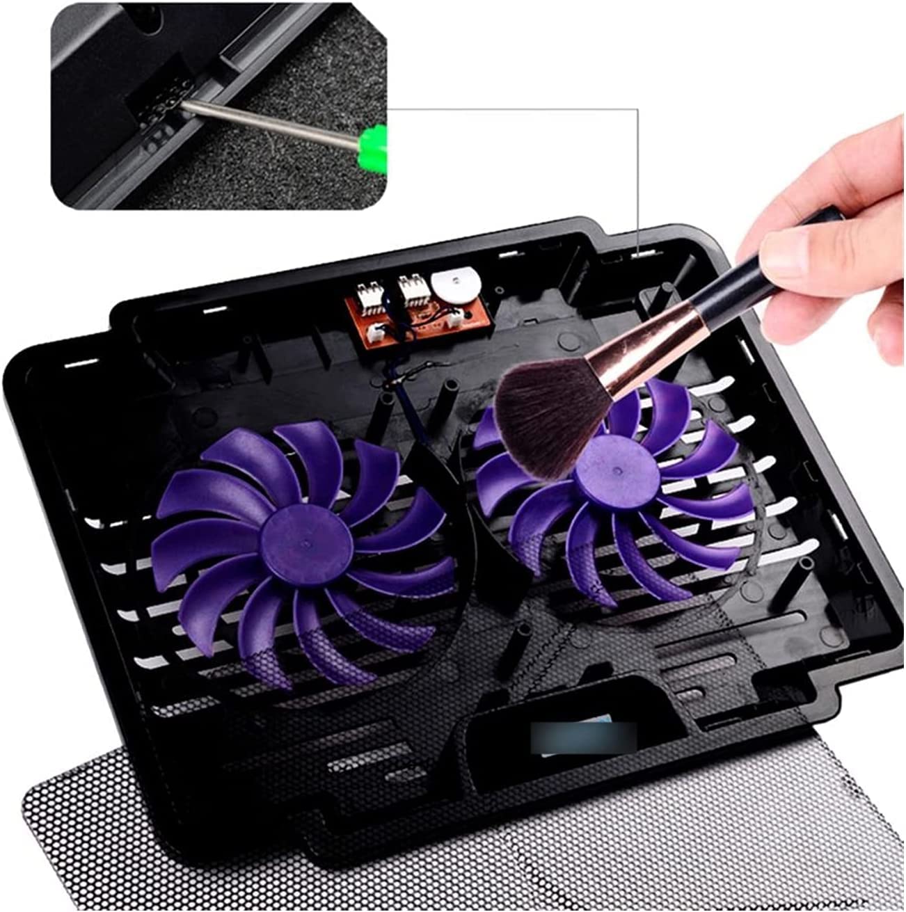 Base Raffreddamento per Laptop Pad di Raffreddamento per Laptop 2 USB 5 Angoli Regolabili Ventola Supporto con Luce per Notebook da 11-15,6 Pollici Accessori per PC Portatili