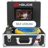 HBUDS Sewer Camera Self Leveling&comma; 100ft Drain Pipe Cameras with Meter Counter&comma; 12V 4500mAh Battery Plumbing Snake Camera with Light&comma; 7" Color HD Duct Chimney Sewer Inspection Cam&comma; DVR Recorder 16GB