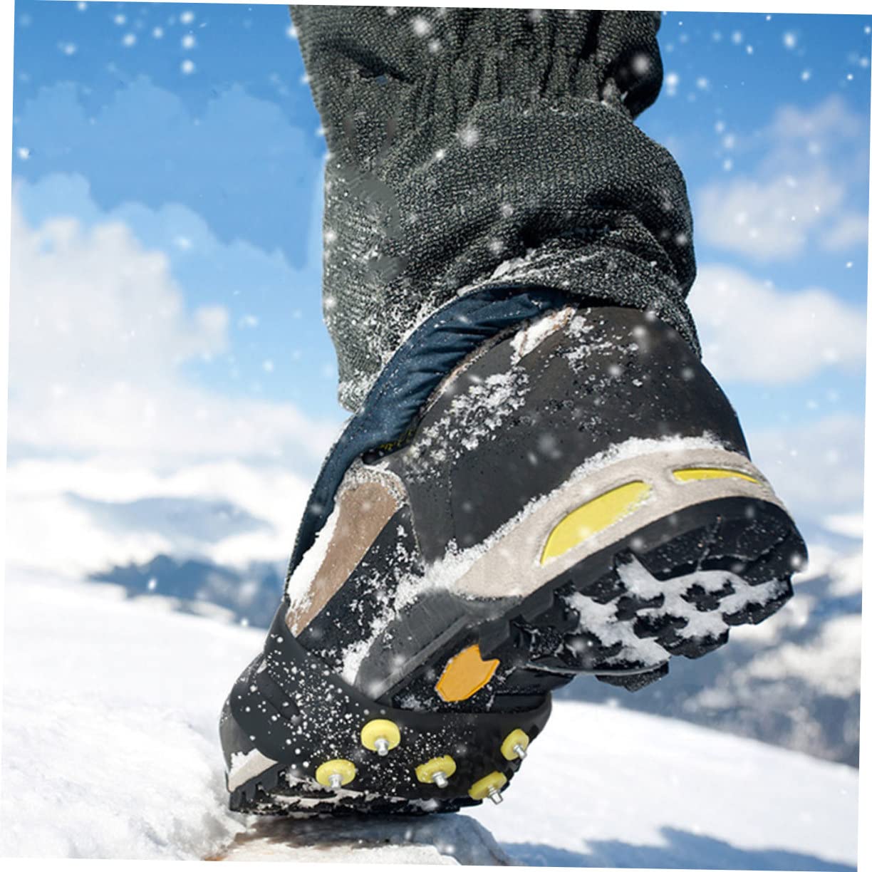 OUNONA 2paia Ramponi Per Scarpe e Scarponi Da Neve Copriscarpe Antiscivolo Punte Per Arrampicata Su Ghiaccio Adatte Diverse Tipologie Di Calzature