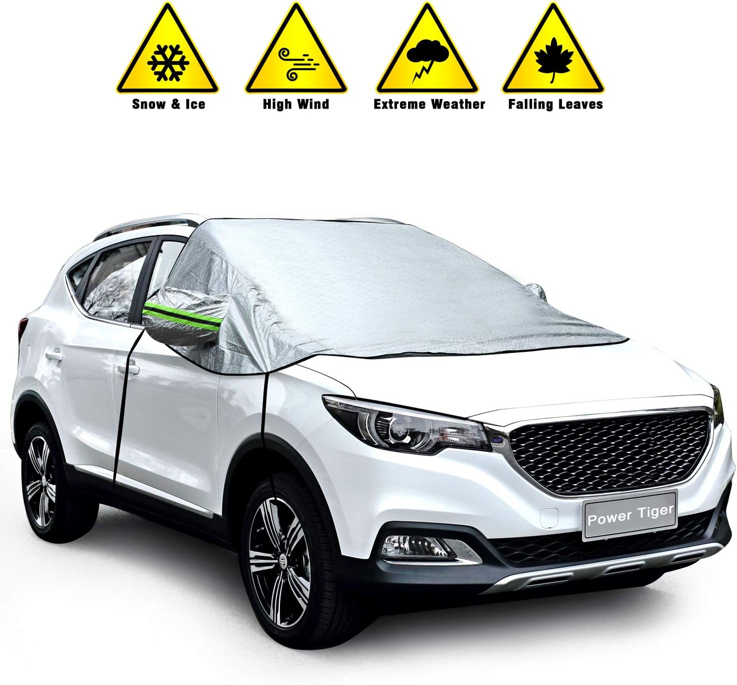 Windshield Snow Cover with Mirror Covers, Blocks UV Rays Sun Visor,Ice, Snow and Frost Protector Keep Your Vehicle Cool All Weather Auto Sun Shade for Cars Trucks SUV (92.5"x 62.9")