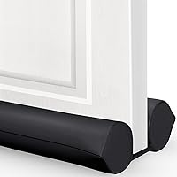 Comfyanno Under Door Draft Stopper for 30-36" Doors - Blocks Draft, Noise, Bugs, Double-Sided Seal, Easy No-Adhesive Install, Black