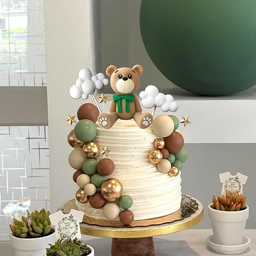 Miniatura 3 de Decoración para tartas de oso, bolas de oso, decoración de pasteles con estrellas, nubes, decoración para tartas para niños y niñas, baby shower,