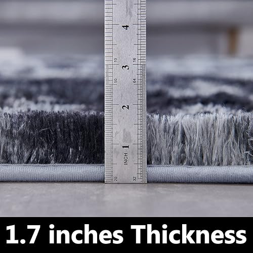 Miniatura 6 de FJZFING Alfombra redonda negra ultra suave moderna de 4 x 4 para dormitorio de niños, alfombra circular esponjosa para cuarto de bebé,