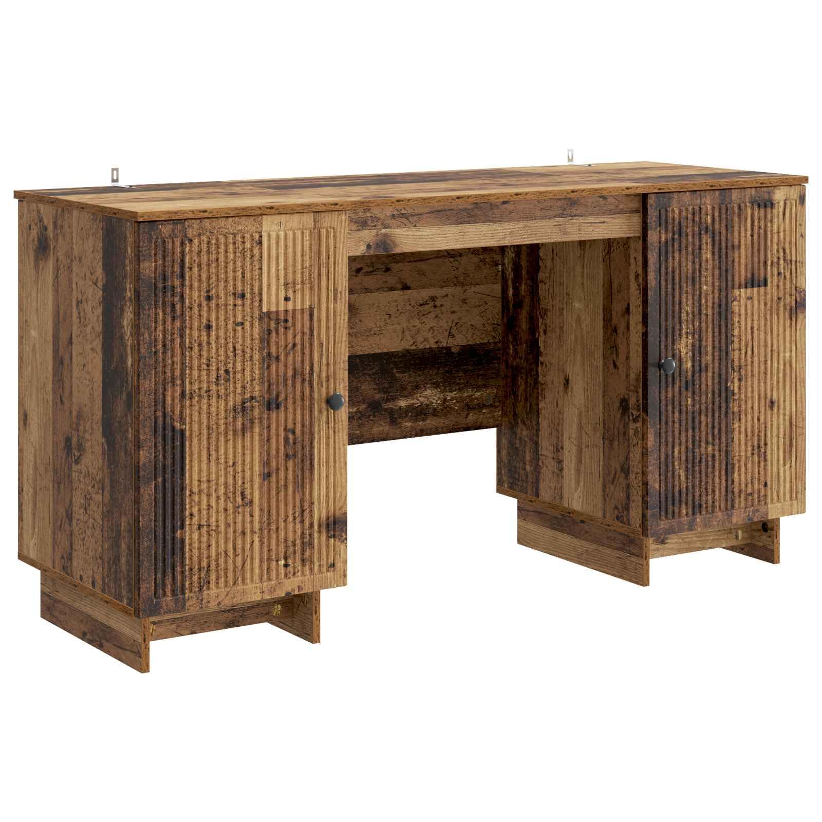 Schreibtisch Altholz Holzwerkstoff 142,5 x 50 x 75 cm Computer PC Büro Laptop Gaming Tisch mit Regal Schublade Stauraum Ablage für Home Office Zimmer Jugend Kind Arbeit Ergonomisch Lernen