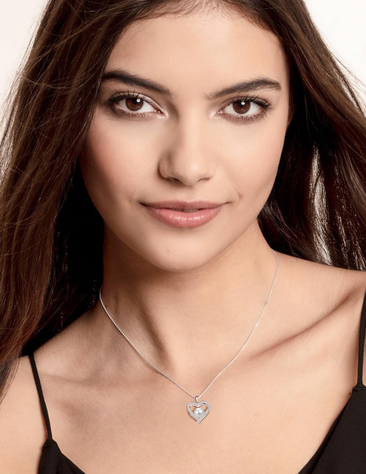 Regalos para mujeres, esposa, aniversario, cumpleaños, collares de perlas de corazón, Navidad regalos de, joyería fina, regalos para el día de la madre, regalo para mamá, día de San Valentín