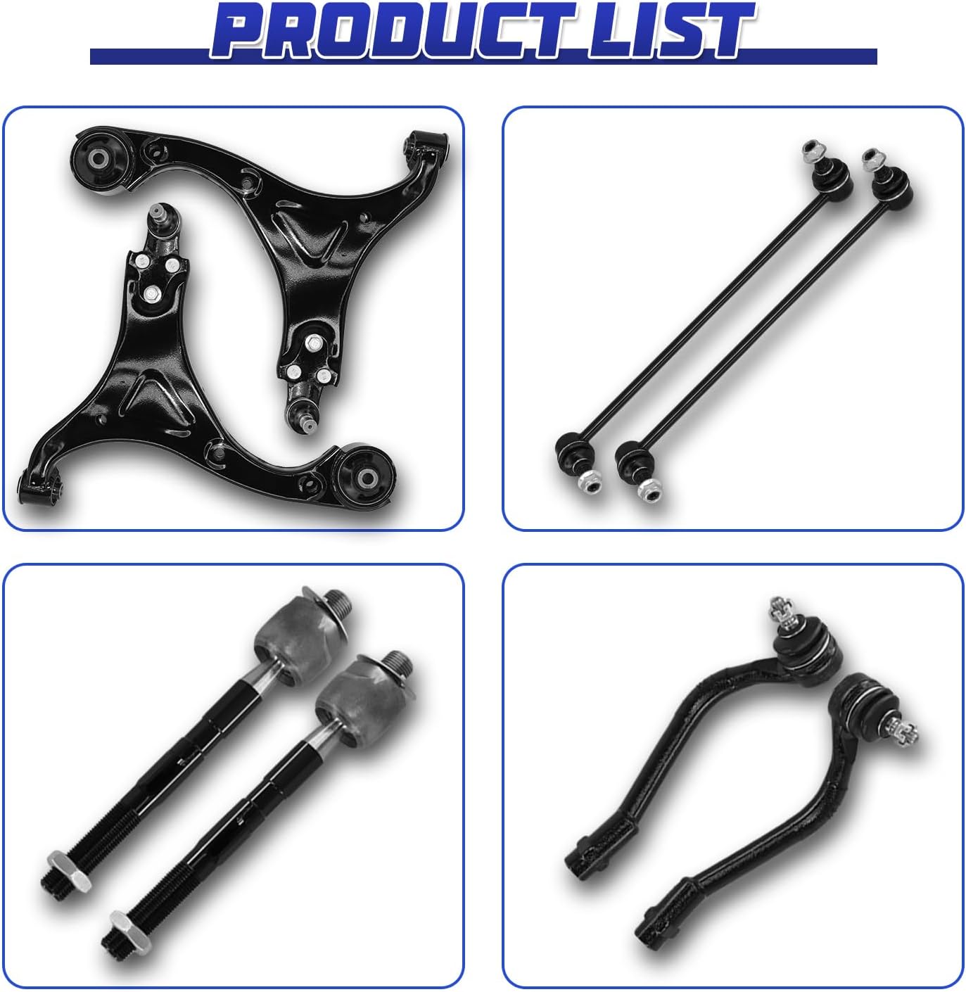 Control Arms, 8 Pcs Front Lower Ball Joint Tie Rods Sway Links Front Suspension Kit Compatible With Hyundai Sonata 2011-2014 (without Sports)