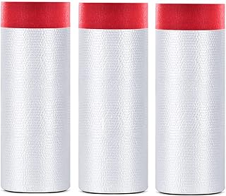 YOUMEIYUAN Pre-Taped Masking Plastic for Painting,Tape and Drape, 3-Piece Automotive Best Tape and Drape Painters Paper fo...