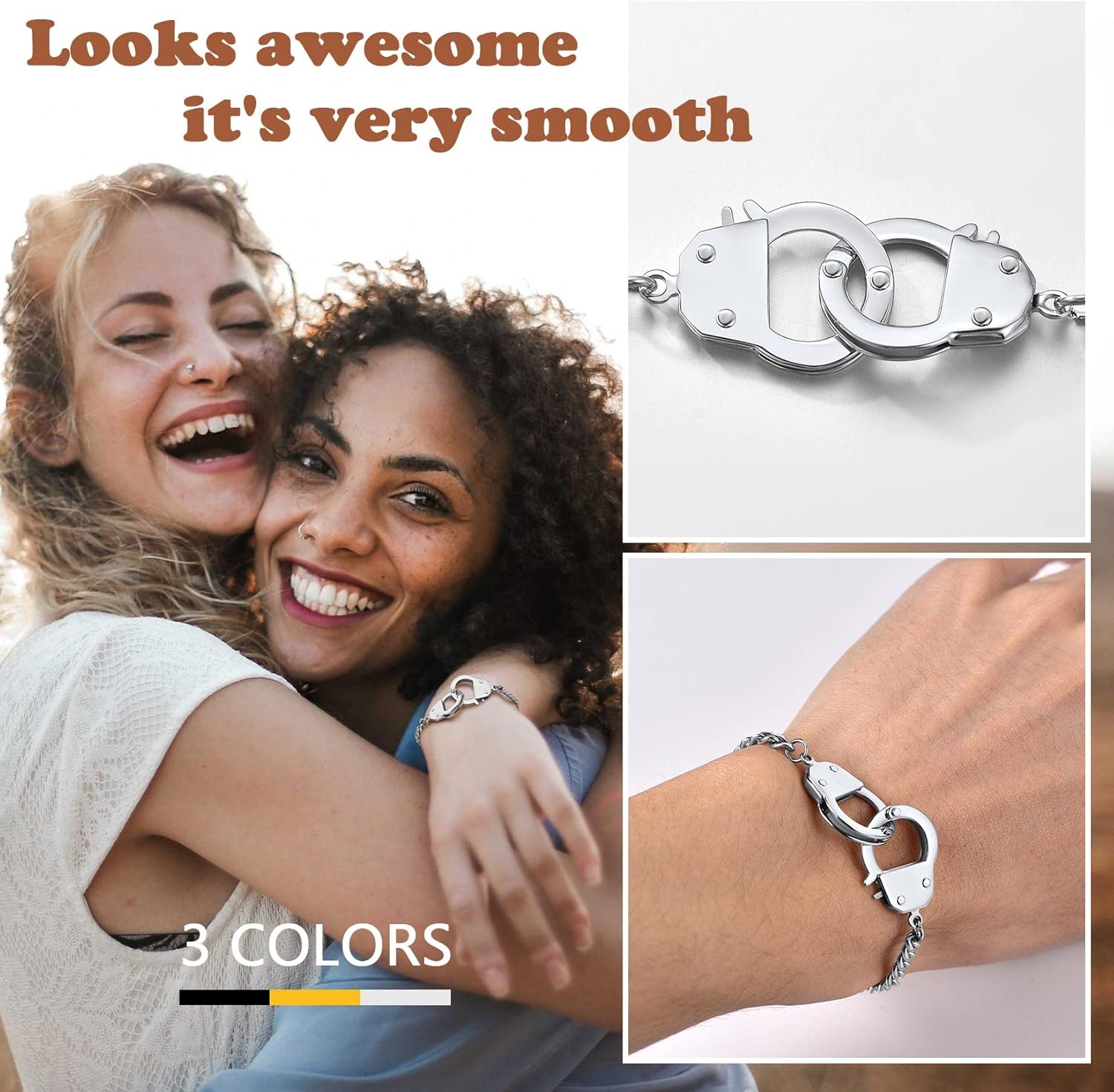 ChainsProMax Handcuff Bracelet for Women Stainless steel cuban link Bracelet cosplay Handcuff Jewelry - Image 3