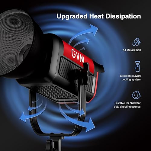 Miniatura 8 de GVM - Luz de video LED de 200 W con caja de luz de linterna, SD200B, kit de iluminación continua con red de malla Bluetoothcontrol DMX, 2700K-6800K,