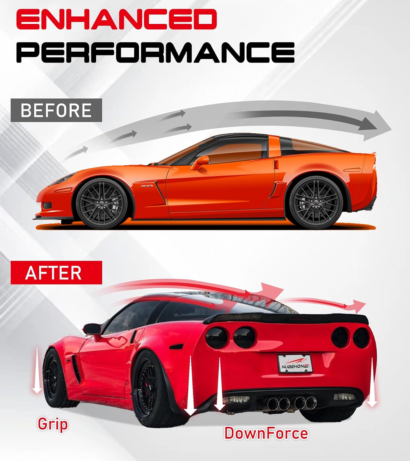 C6 Extended Carbon Fiber Painted Rear Trunk Lid Wing Spoiler Fit for Corvette C6 All Models 2005–2013|C6 ZR1 Extended Style Splitter