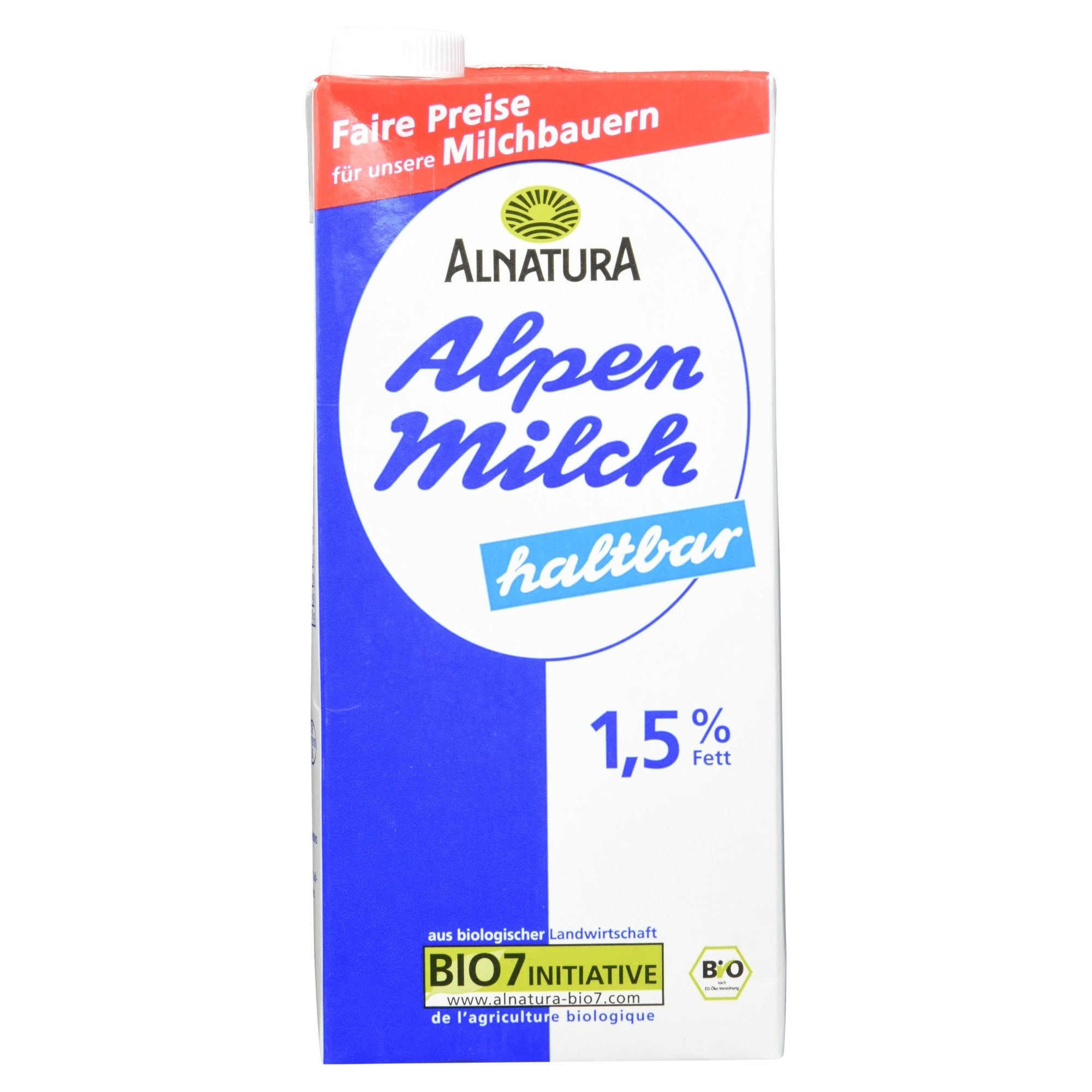 Alnatura Bio H-Alpenmilch Haltbar 1.5% Fett, 1l