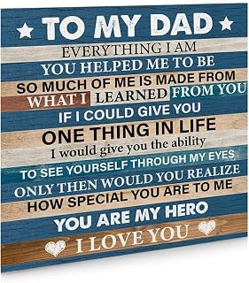 Father Appreciation Poster - Gift for Dad from Daughter Son, Inspirational Wall-Art Print for His Office or Man Cave(Unframed,12x18inch(30x45cm))