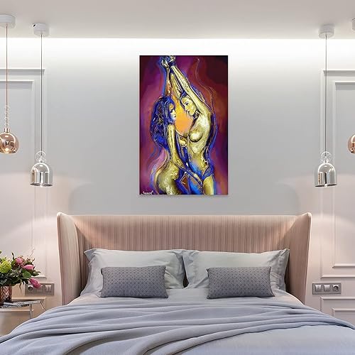 Miniatura 8 de Pósteres estéticos sexis lesbianas para habitación, divertidos pósteres de pintura al óleo, pósteres sexuales (1 lienzo de pintura e impresiones,