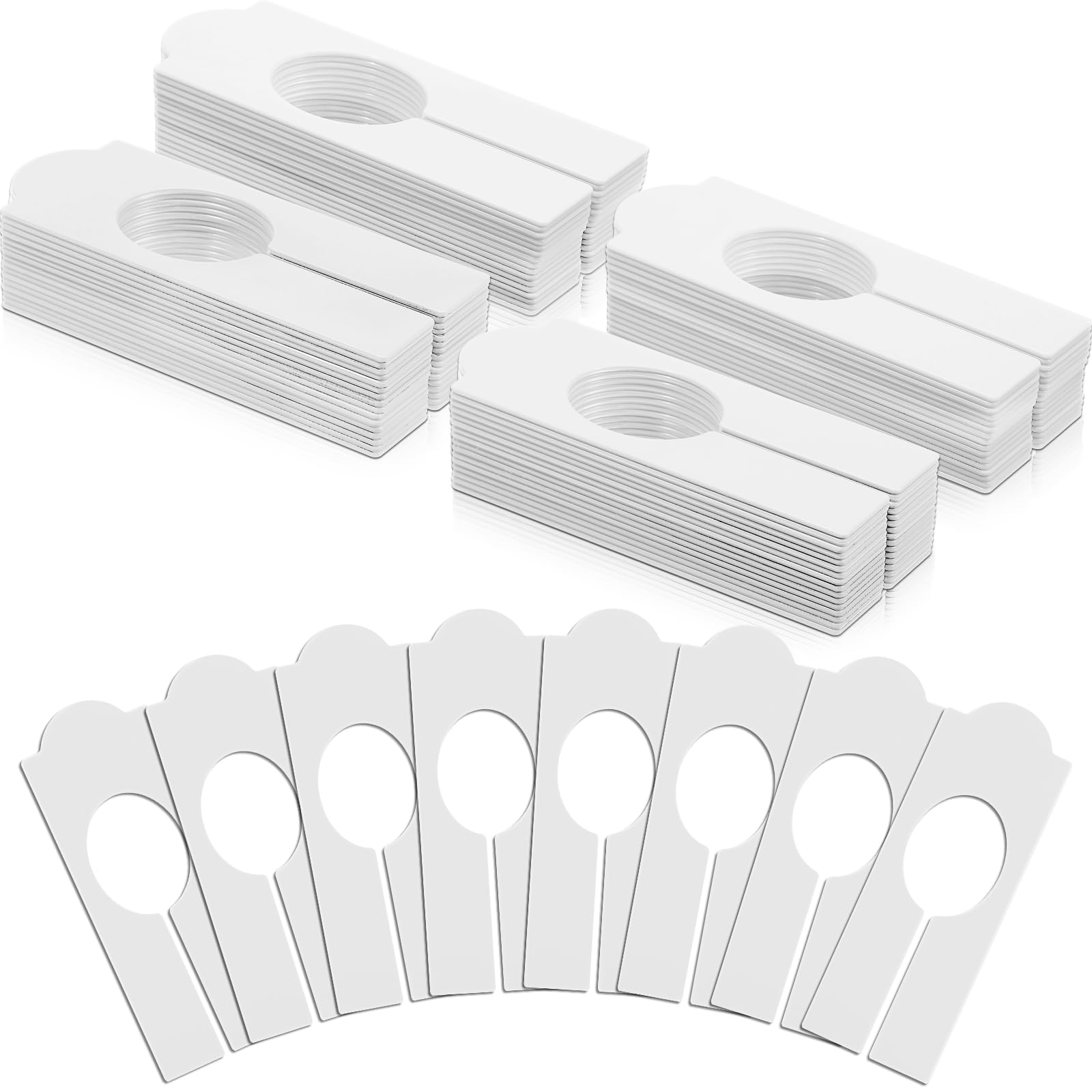 Sintuff 64 Pcs Hanging Closet Size Dividers Clothing Rack Dividers Rectangular Reusable Closet Separators for Clothing Racks Retail (White)