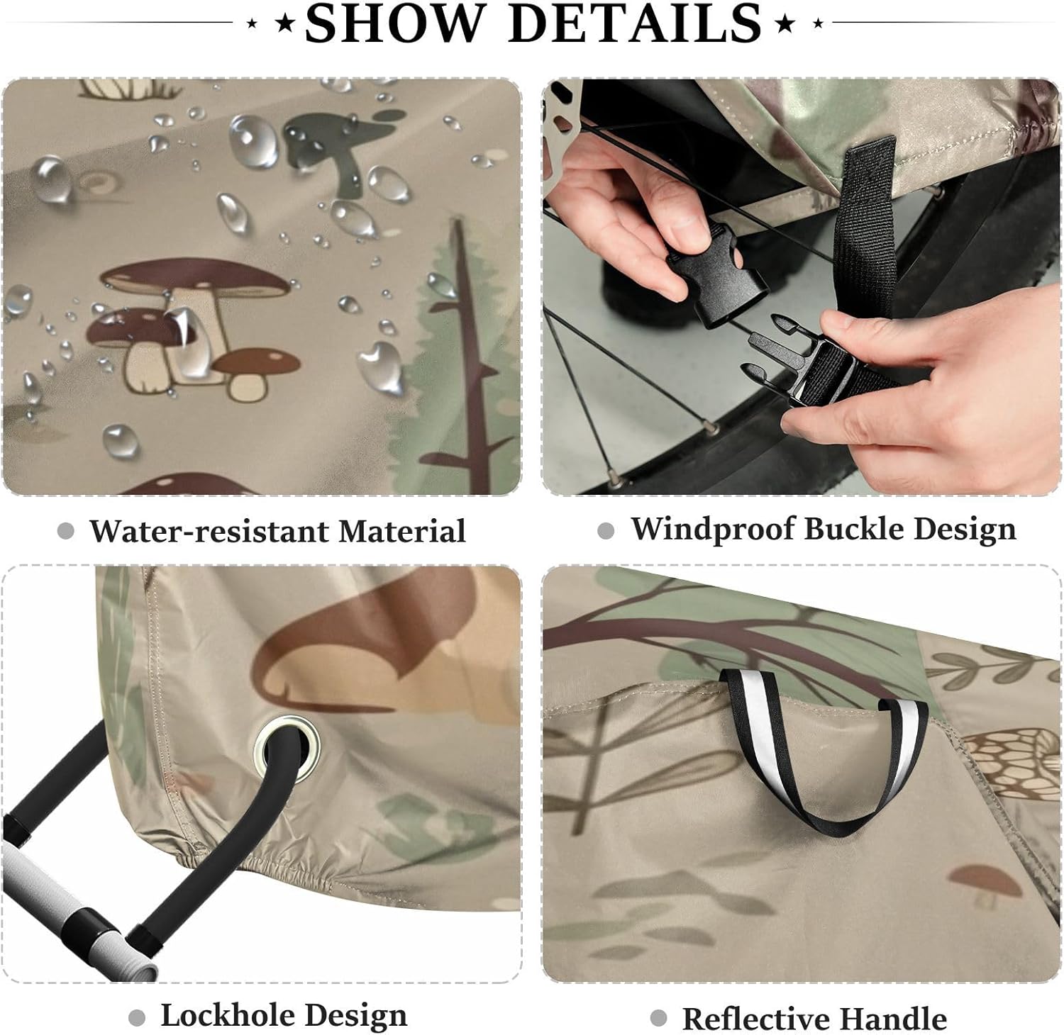 Cute Dog Bike Cover Waterproof Outdoor Storage, Bicycle Cover Rain Sun UV Wind Proof for Mountain Bike,Road Bike,Electric Bike