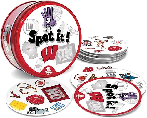 Miniatura 2 de MasterPieces Día del juego: NCAA Wisconsin Badgers Spot It Game para niños, adultos y familia