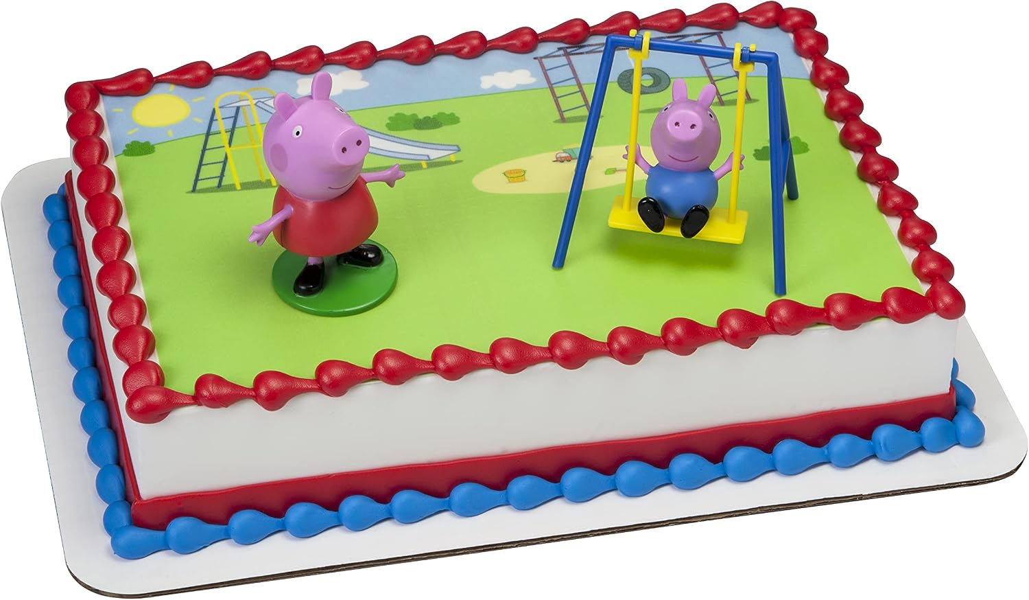 Decopac Peppa Pig Swing Set DecoSet Cake Decoration Topper Pink, 3.2" x 1.8"