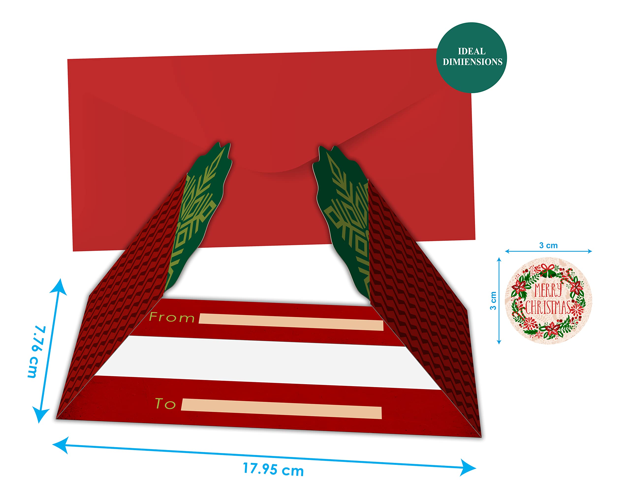 Giftinghouse Christmas Money Wallet and Envelopes for Cash Gifts 8/16 pcs, Xmas Greeting Cards Multipack, Elegant Luxury - Image 4