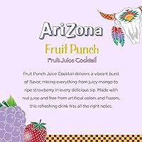 Vista 4 de Arizona Bebida ponche de frutas, caja Tetra, 216 onzas líquidas, paquete de 32