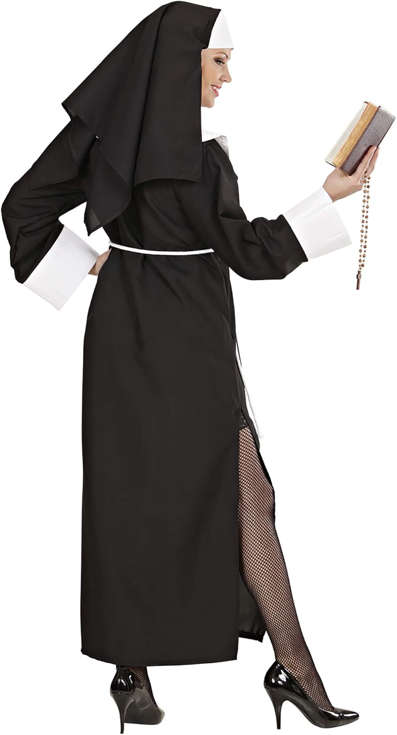 Ladies Deluxe Nun Costume Small UK 8-10 for Sister Hen Party Fancy Dress, Multi-coloured - Image 4
