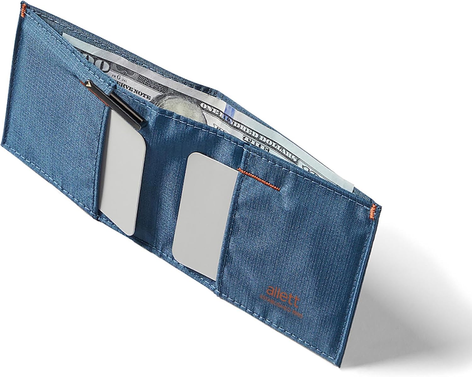 Allett Sport Wallet, Indigo Blue | Nylon, RFID Blocking, Bifold, Slim, Minimalistic, Front Pocket | Holds 2-10+ Cards | for Men & Women - Image 2