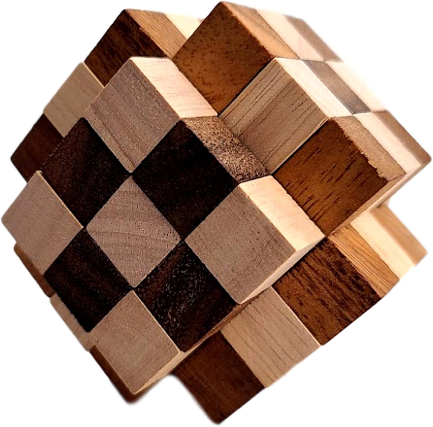 Hercules Cube Wood Brain Teaser Puzzle -2-Tone