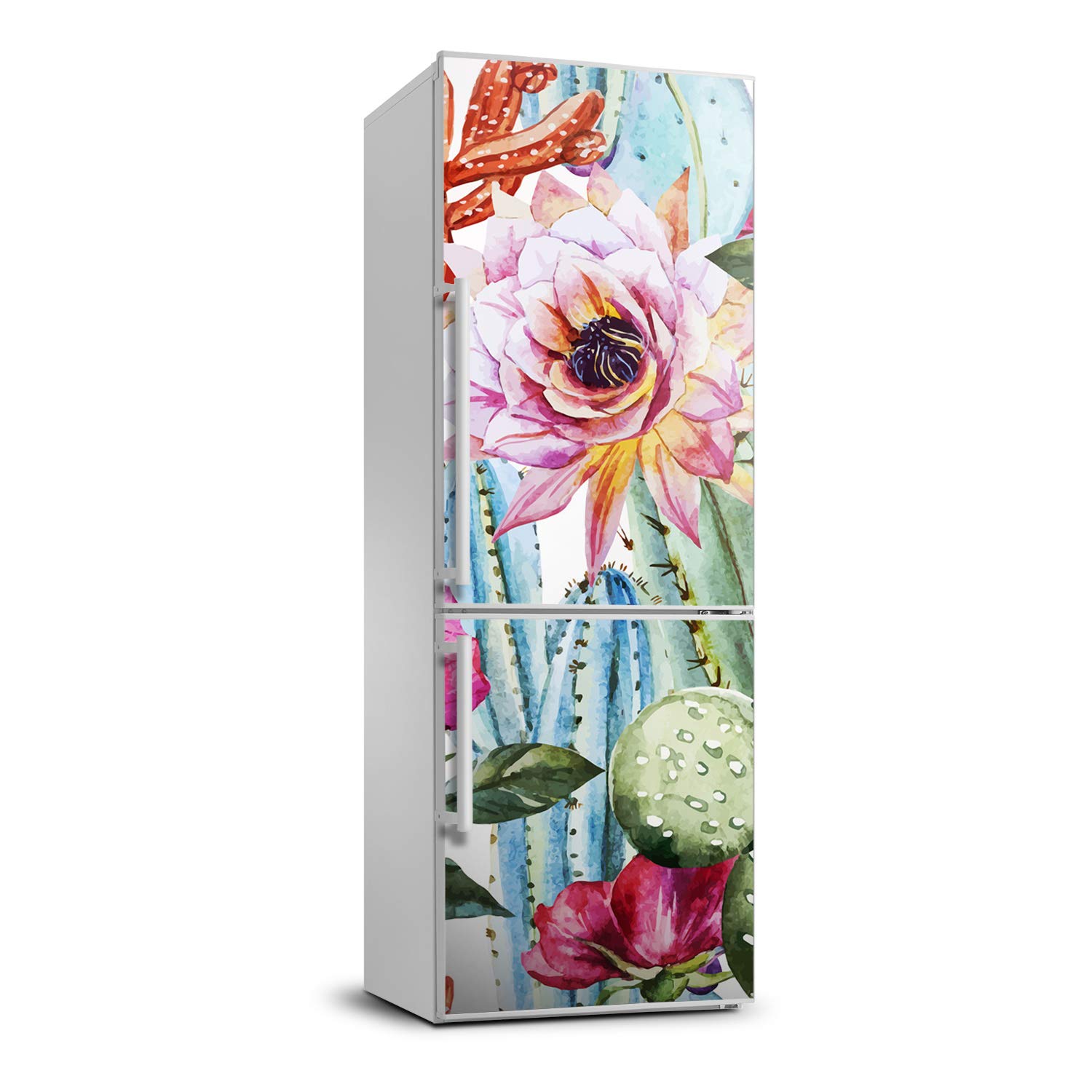 Sticker frigo cactus 60x180cm avec revêtement auto-adhésif haute résistance