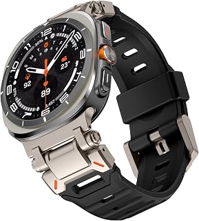 Compatible with Samsung Galaxy Watch Ultra 47mm Band for Men FKM Fluororubber Sport Rugged Strap with Metal Connector Comp... Price In India