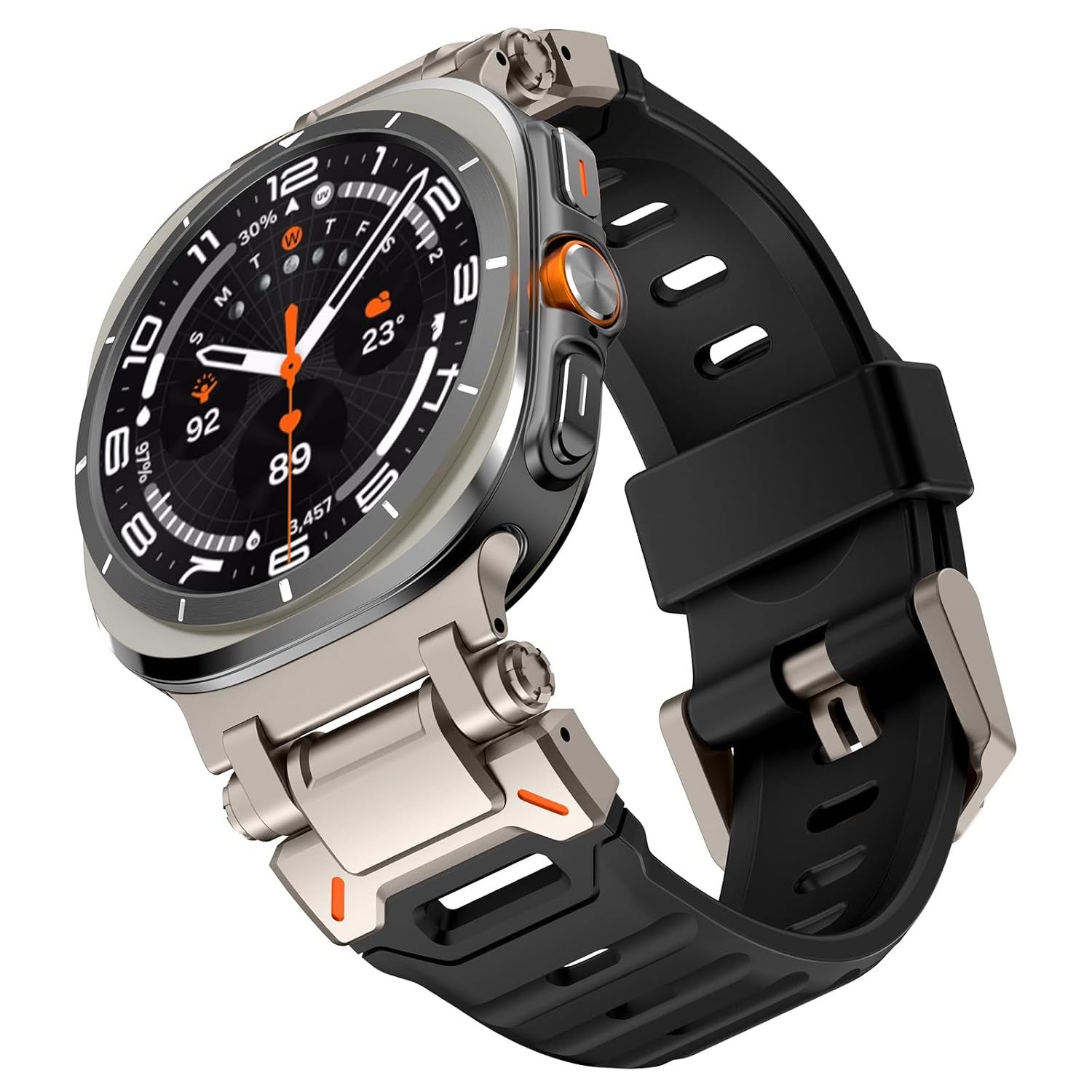 Compatible with Samsung Galaxy Watch Ultra 47mm Band for Men FKM Fluororubber Sport Rugged Strap with Metal Connector Comp... - Review, Price and Buying Guide
