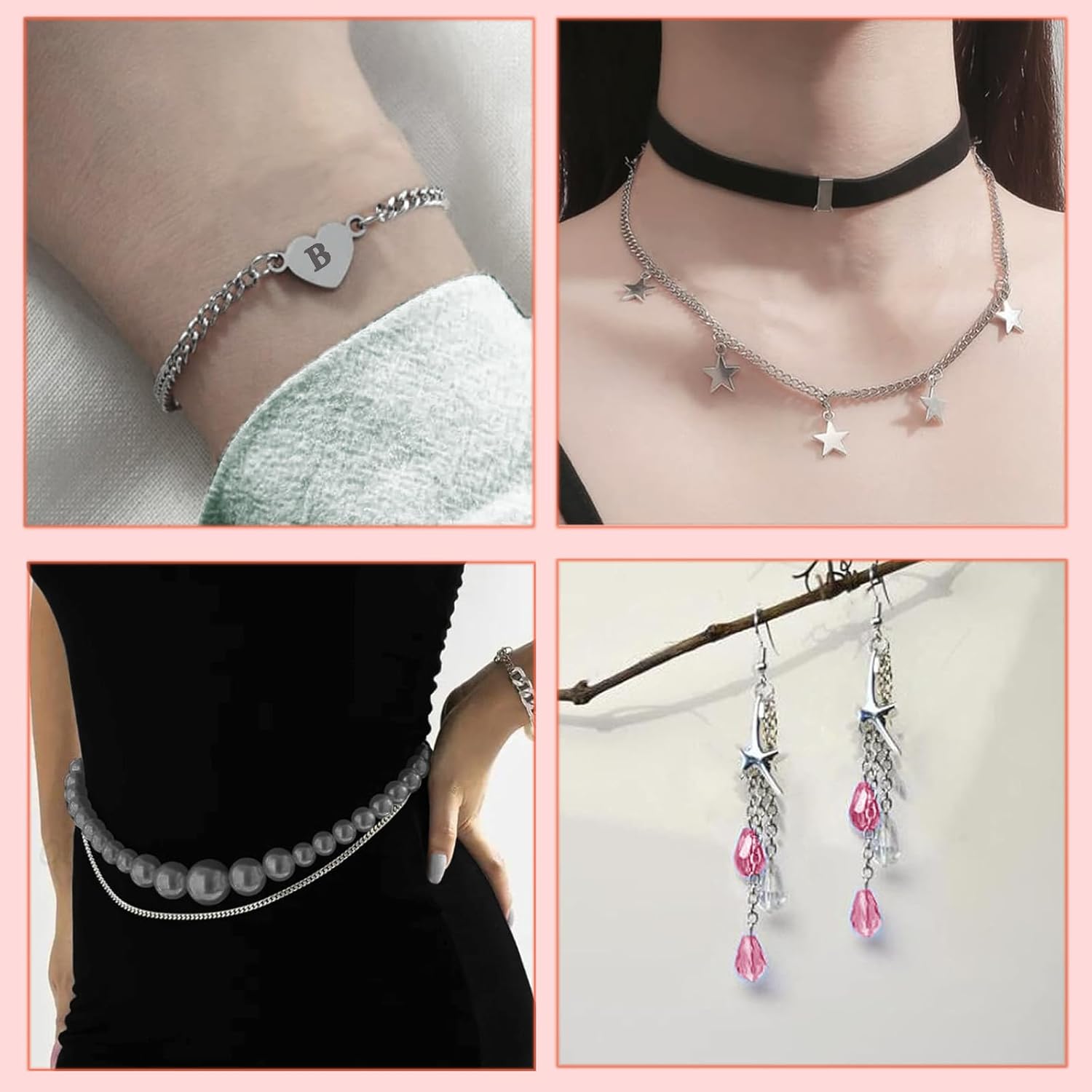 55ft Silver Stainless Steel Curb Chain for Jewelry Making,Twisted Link Chains with Spool for Necklace Bracelet,100 Pcs Jump Rings and Lobster Clasps DIY Supplies for Dog Tag,Keychain(2.8x2.2x0.6mm) - Image 3