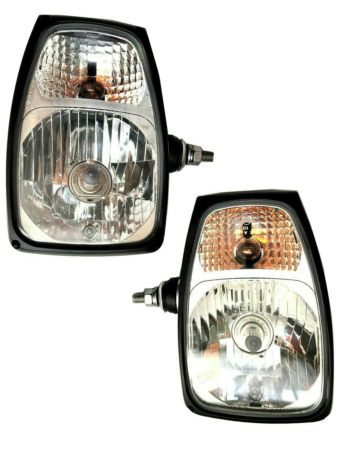 2 faros principales H4 alemán DT04-6P para tractor (fijación lateral, bombillas de 12 V)