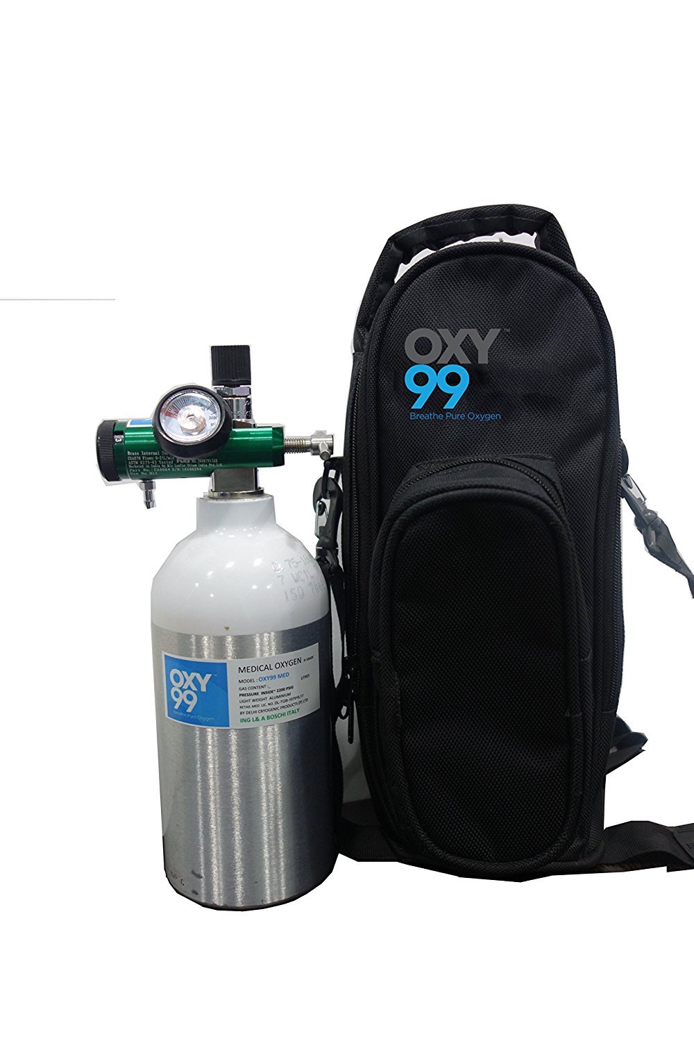 OXY99 ® Portable oxygen cylinder kit 170 liter, water capacity 1.5 kg
