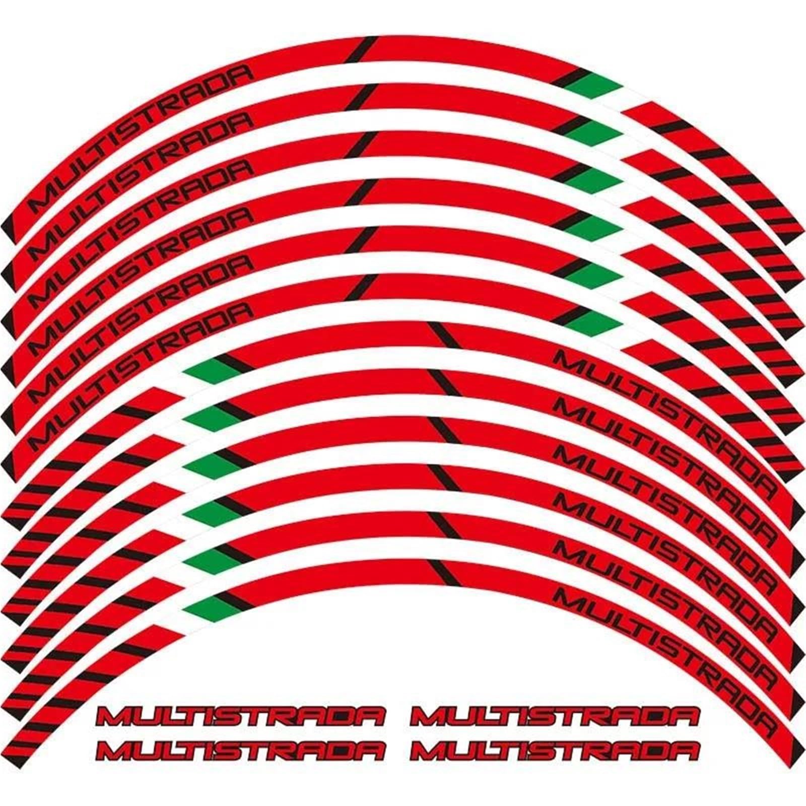 Motorcycle Wheel Decals Reflective Stickers Rim Stripes for Ducati Multistrada 1260 1200