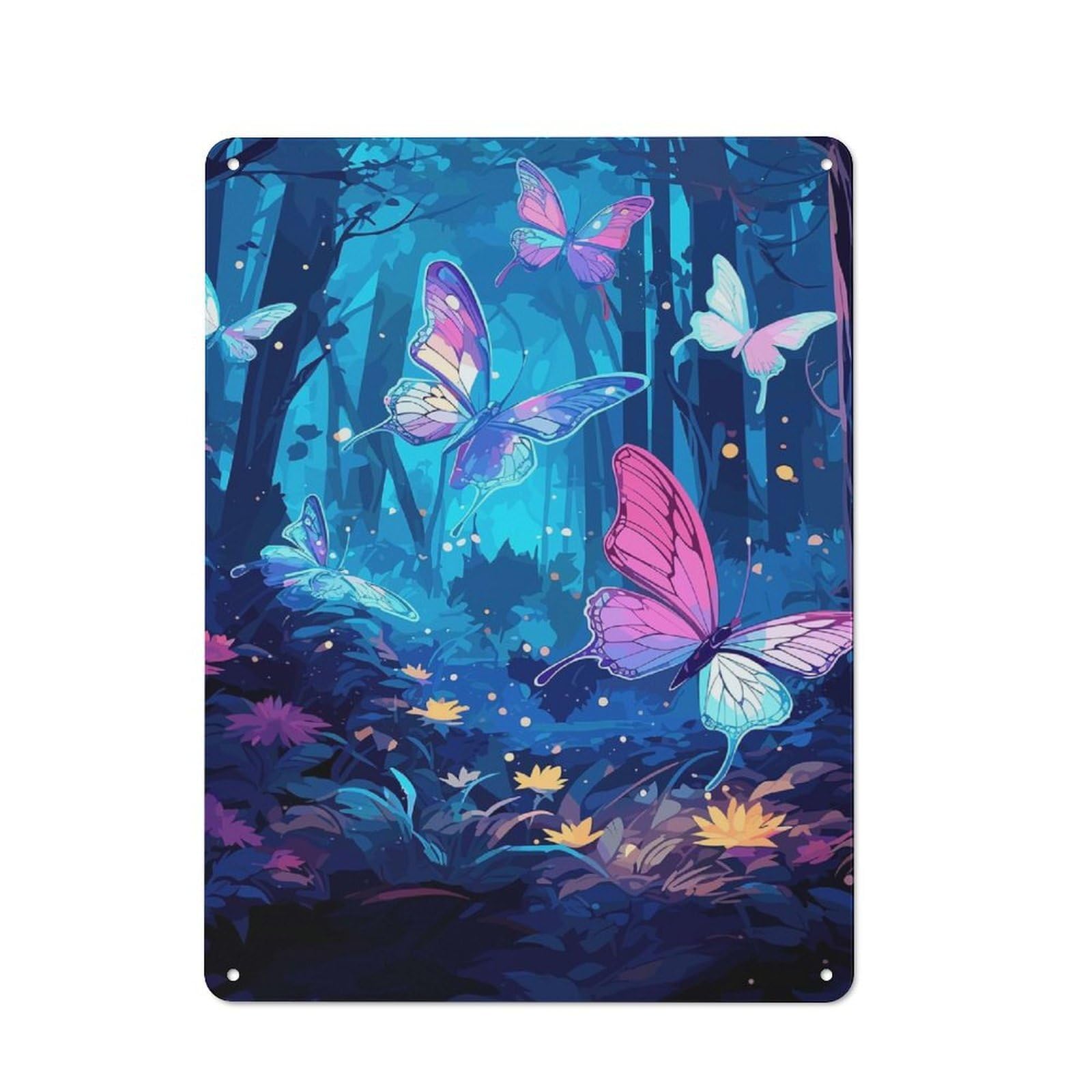 Junmoney Style Beautiful Butterfly Retro Metal Wall Sign 40X30cm For Living Room Or Hallway, For Collectors Decorating Living Rooms And Hallways