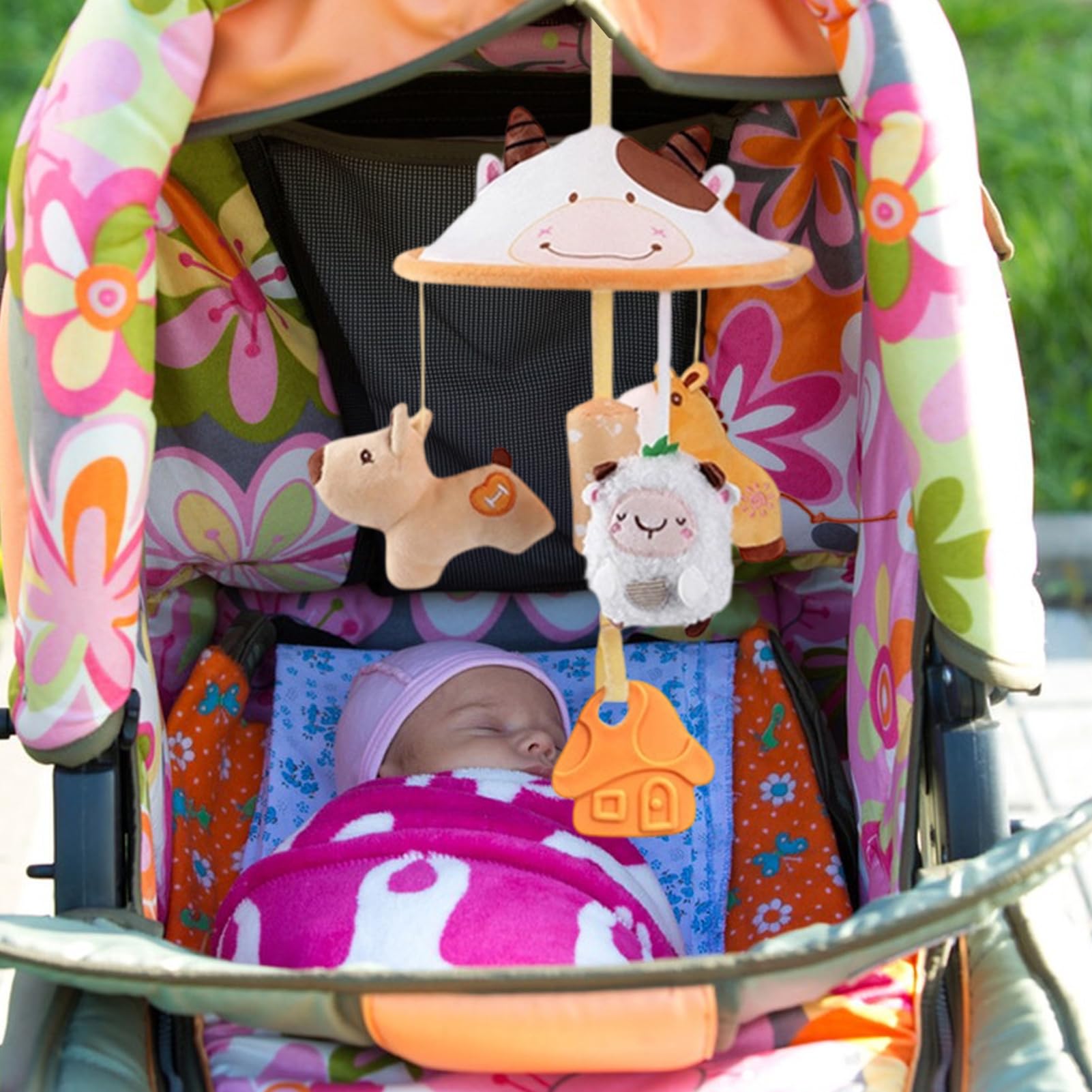 Generisch Juguetes para bebés para cochecitos | móvil con música para niños pequeños | Accesorios para Cochecito para niñas