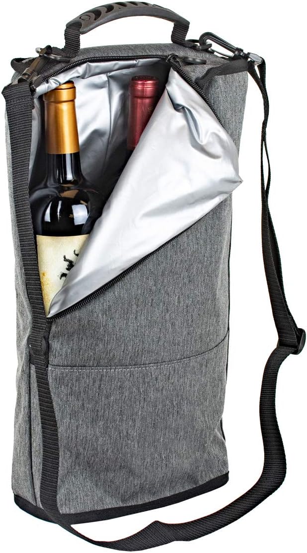 geckobrands Verticool Cooler - Insulated Portable Soft Cooler Bag with Adjustable Shoulder Strap, Holds 9 Cans or 2 Wine Bottles, Perfect for Beach, Picnics, and Outdoor Activities