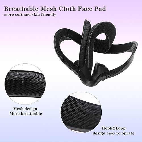 Miniatura 4 de Face Pad & Face Cover Cushion Replacement Compatible with OculusMeta Quest 2 Accessories, 2 PCS Facial Interface Frame with Anti-Leakage Nose Pad, 2