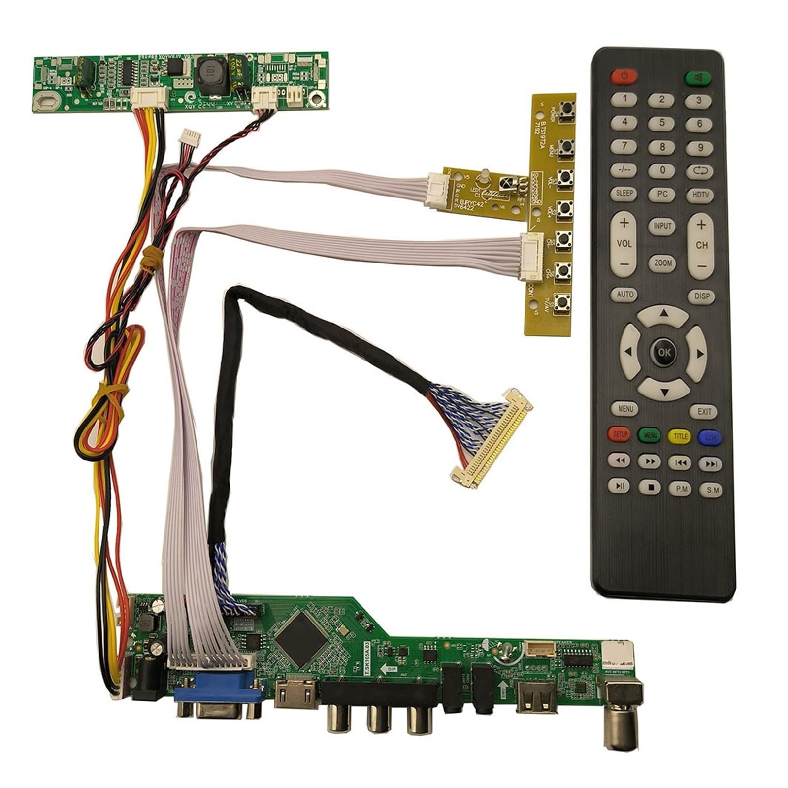 Kit monitor scheda driver controller TV + HDMI + USB + Aduio, compatibile for V236BJ1-LE1 V236BJ1-LE2 1366X768 Schermo LED LCD 30 pin Pannello LVDS(V236BJ1-LE2)