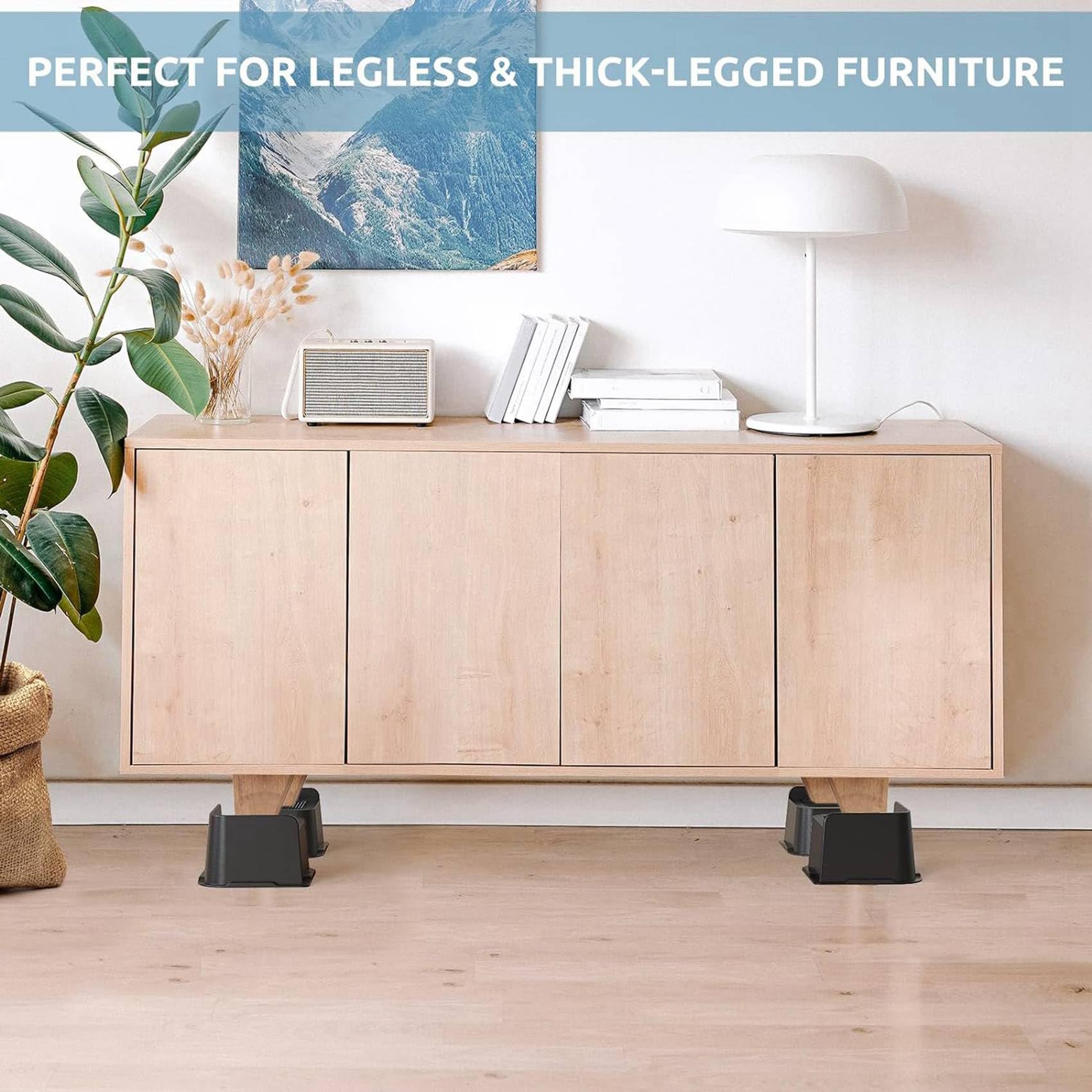 Elevadores de Cama de 3 Pulgadas Resistentes, Elevadores de Muebles de Apertura de 4,8X4,8 Pulgadas, Paquete de 8, Elevadores de Cama para Sofá, de Cama, Mesas