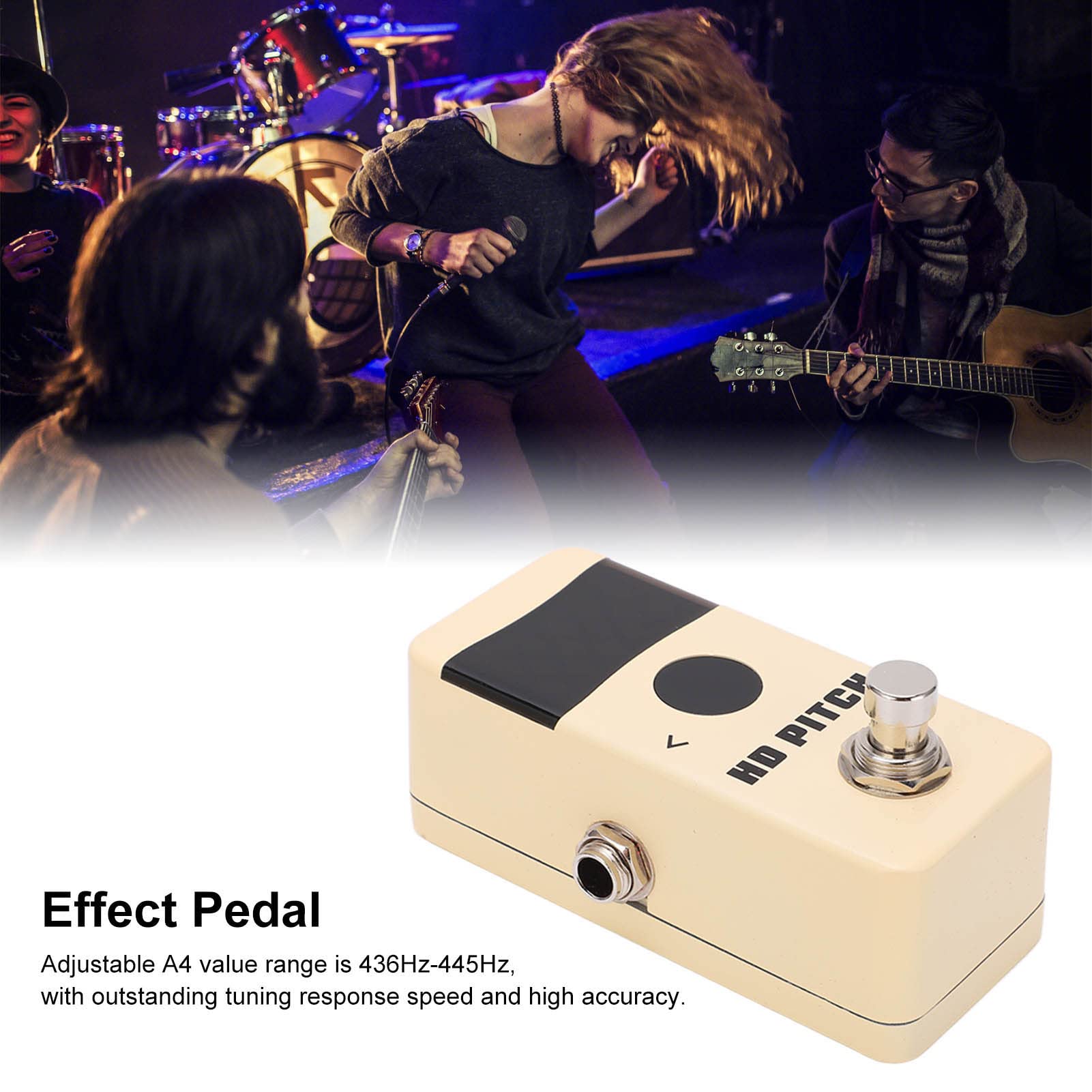 Afinador de pedal Torvex, afinador cromático de guitarra con pantalla LED dual y mini pedal de afinación True Bypass para pedalera 436 Hz-445 Hz