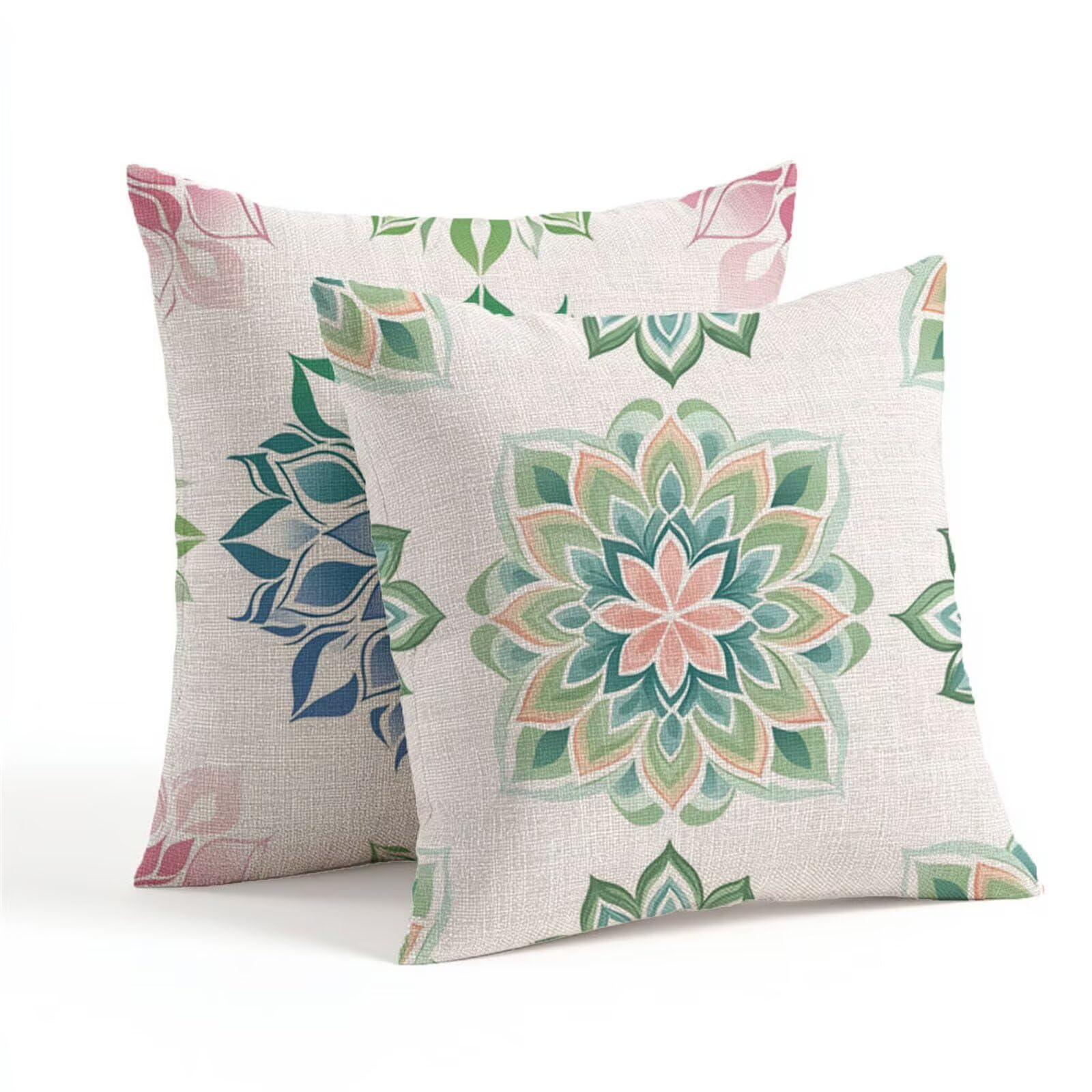 Cuscini per Divano verde Federe Cuscini Divano fiore Copricuscini 60x60cm 2 Pezzi Impermeabili Velluto Federe Cuscino Letto, Stampa Fronte-Retro per Soggiorno Camera Giardino Sedia Donne Regali 1Z-49