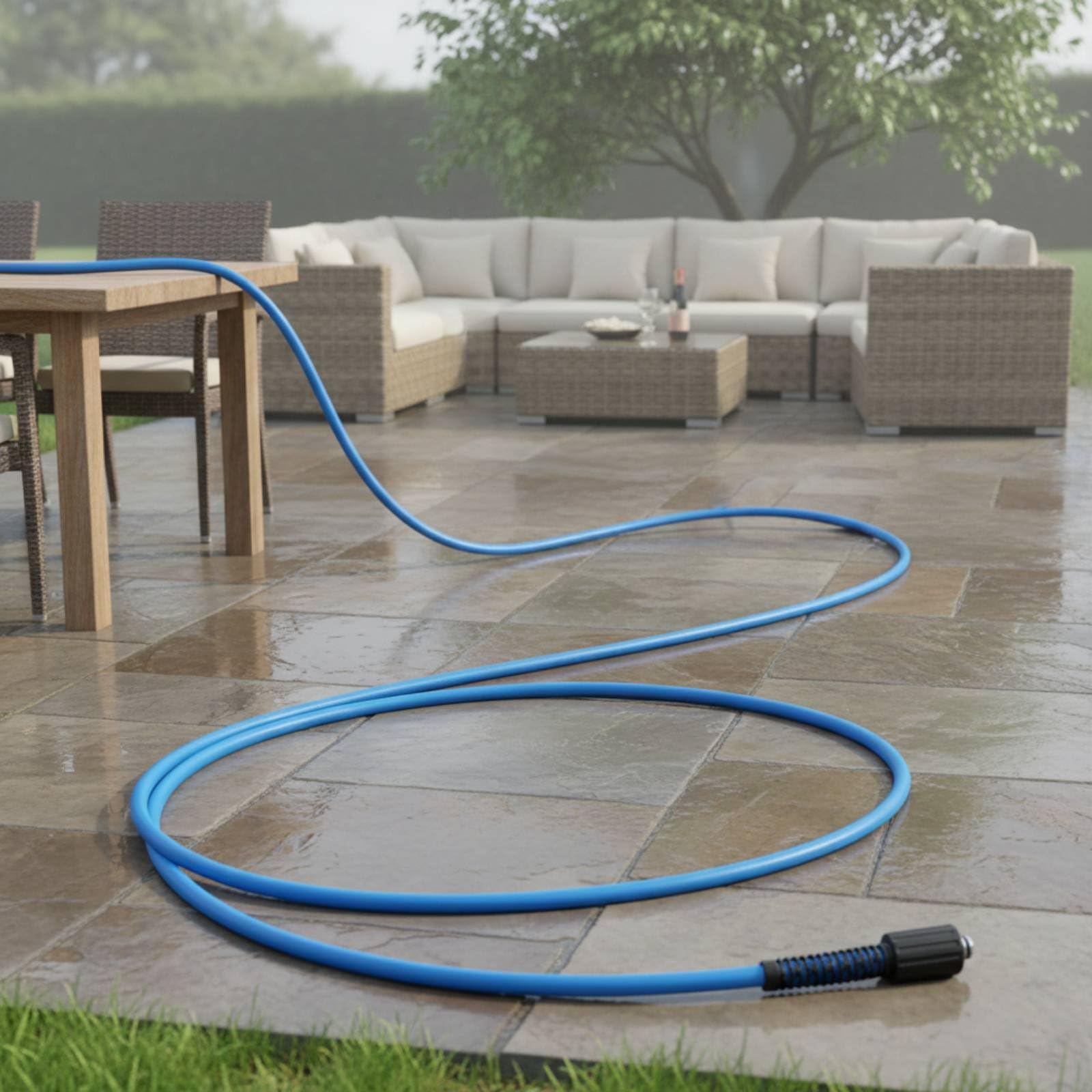 Tubo di Prolunga Alta Pressione Anti-Attorcigliamento Tubo Flessibile M22 Antiscoppio per Giardino, 15 Metri