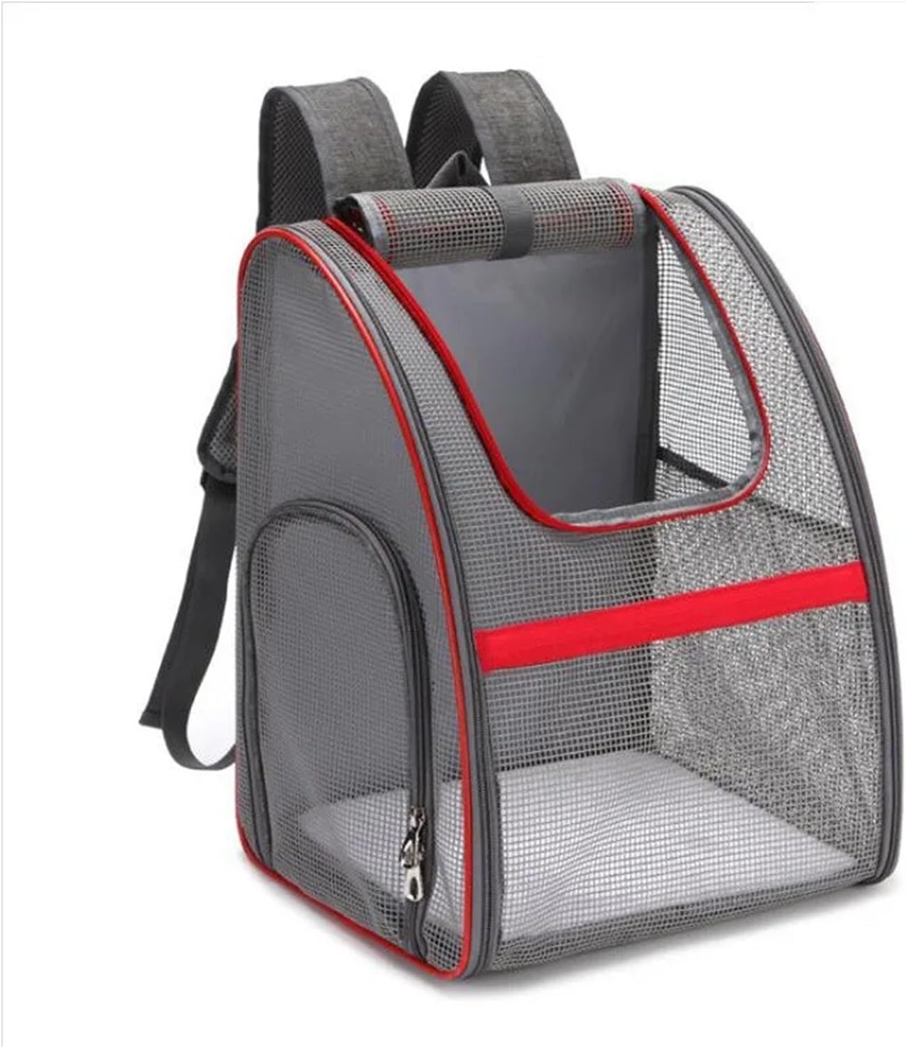 Pet Backpack Dog Small Out Wire Transparent Portable Foldable Breathable Supplies(Red)