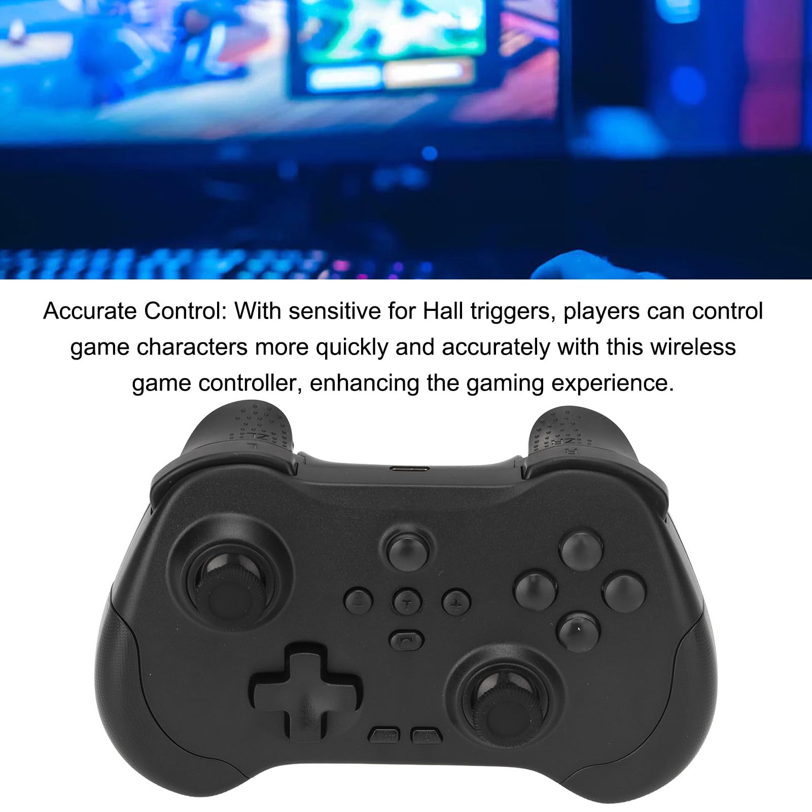 Annadue Controlador de Juego Inalámbrico, Joystick Inalámbrico Bluetooth, Tecnología de Detección de Movimiento, para para Android, para IOS MFi, para PC, para Steam Gamepad (BLACK)