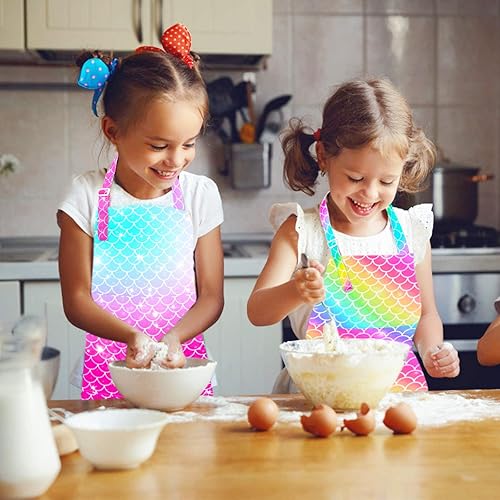 Miniatura 3 de Delantales para niños Niñas Rainbow Unicorn Delantal Niños Kichen Chef Delantales Smock